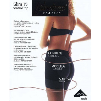 Media tipo panty Slim 15 Control Top de Filodoro