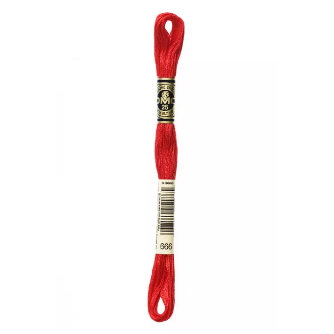 Madeja hilo mouliné de DMC color 666 - Rojo Escarlata