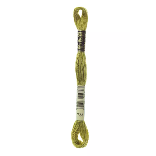 Madeja hilo mouliné de DMC color 733 - Verde dorado