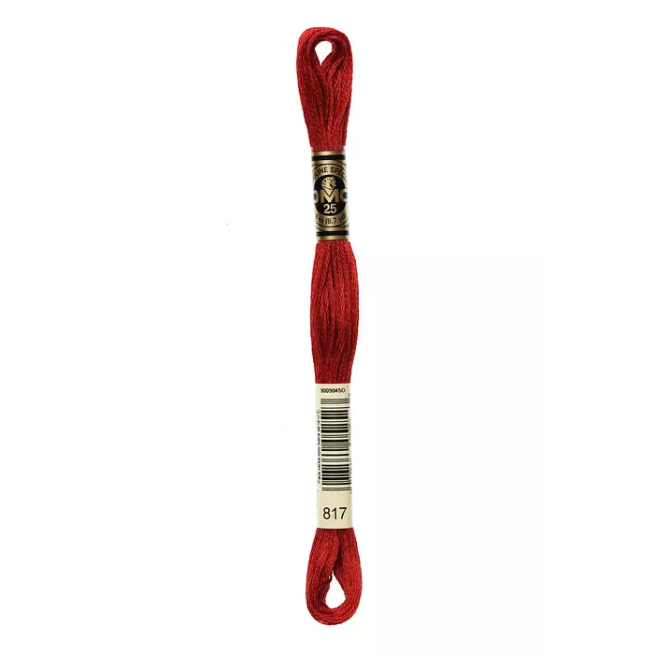 Madeja hilo mouliné de DMC color 817 - Rojo Japonés