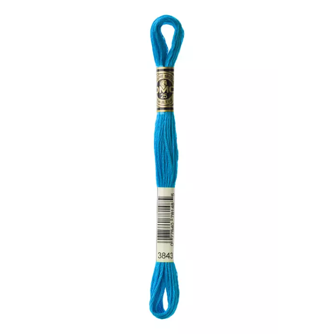 Madeja hilo mouliné de DMC color 3843 - Azul Piscina Light Effect