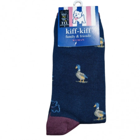Calcetín Kiff Kiff verde estampado pato mujer