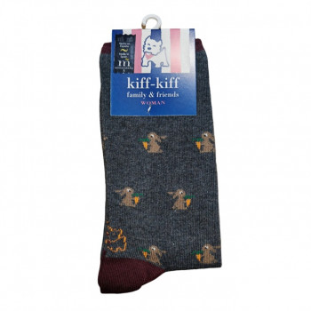 Calcetín Kiff Kiff gris conejos mujer