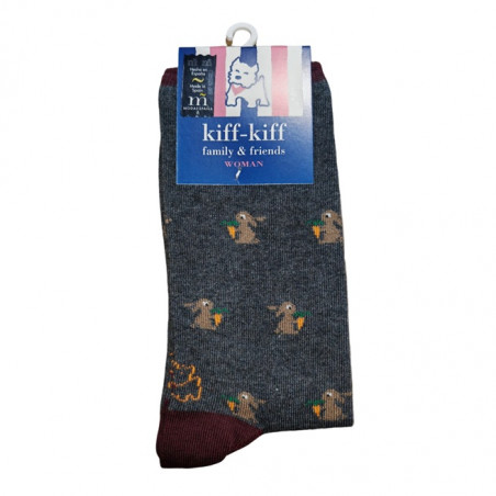 Calcetín Kiff Kiff verde estampado pato mujer
