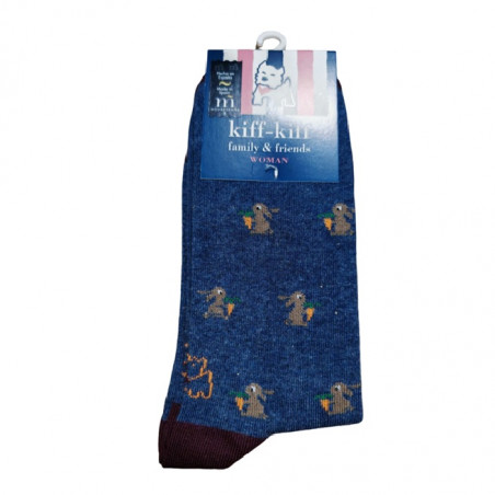 Calcetín Kiff Kiff verde estampado pato mujer