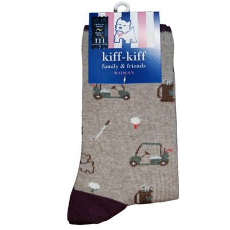Calcetín Kiff Kiff verde estampado pato mujer