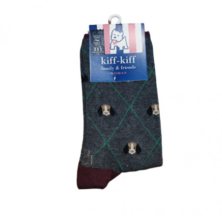 Calcetín Kiff Kiff verde estampado pato mujer