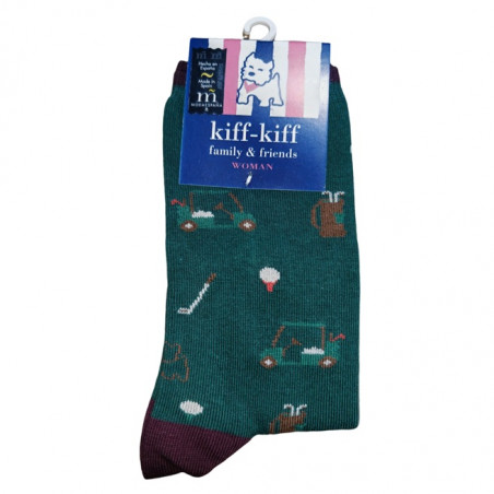 Calcetín Kiff Kiff verde estampado pato mujer