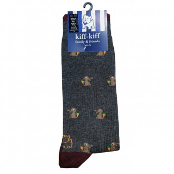Calcetín Kiff Kiff caballero gris conejos