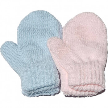 Manoplas recién nacido celeste y rosa