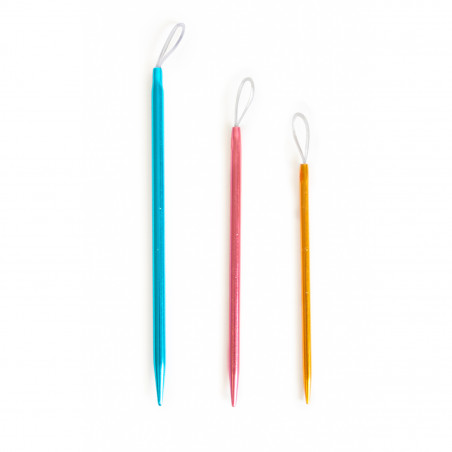 Set de 3 agujas para lana con ojo de nylon Set de 3 agujas para lana con ojo de nylon