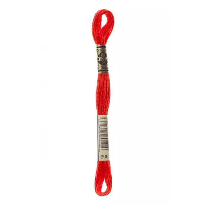 Madeja hilo mouliné de DMC color 606 - Rojo Brillante