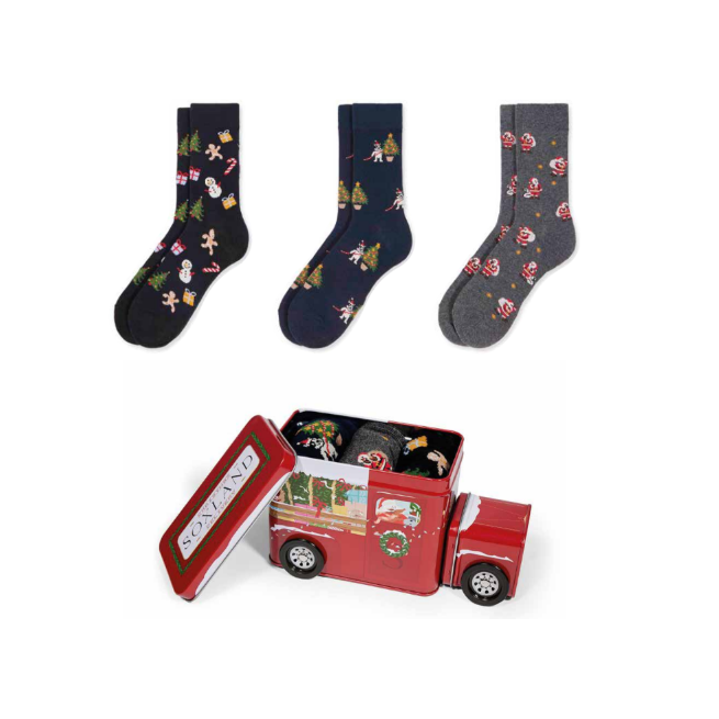 Caja calcetines Autobús Navideño