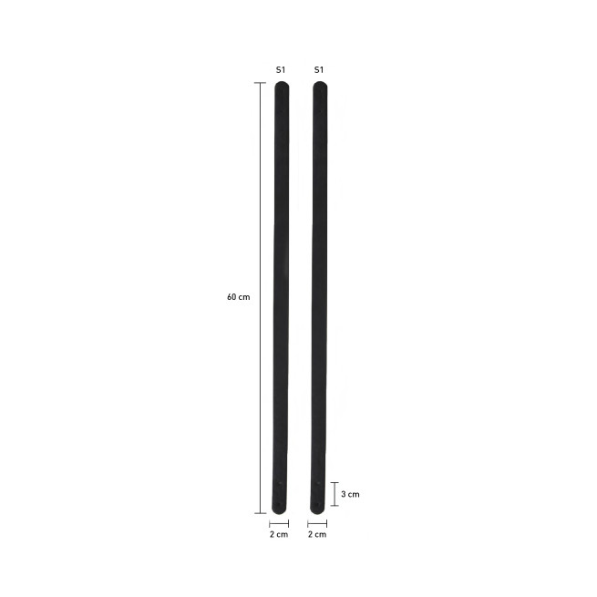 Asas para bolso de piel sintética 60 cm negro