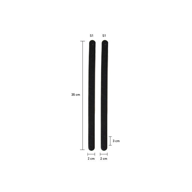 Asas para bolso de piel sintética 35 cm negro