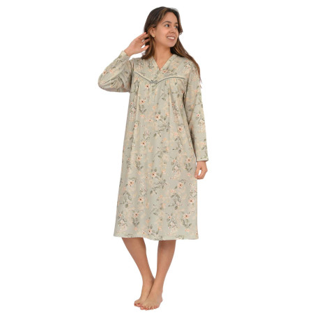Camisón de Mujer Manga Larga Estampado Floral SONIA 3046