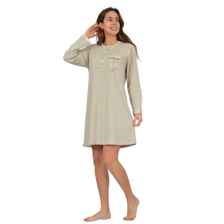 Camisón de Mujer Manga Larga SONIA 3043 Verde Claro