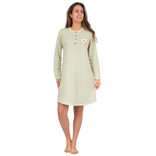 Camisón de Mujer Manga Larga SONIA 3028 Verde Claro