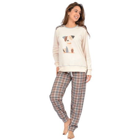 Pijama Mujer SONIA 3016 Perro y Cuadros | Mercería de Chamberí